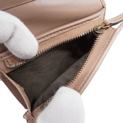 Gucci Wallet Bifold Wallet Leather Pink Beige Petit Marmont