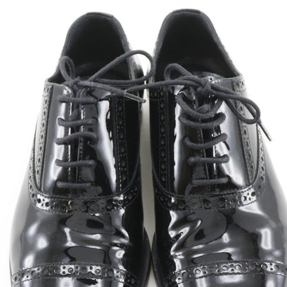Saint Laurent Lace Up Straight Tip Enamel Black Dress Shoes