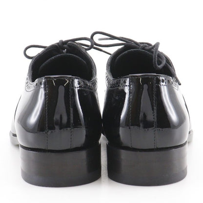 Saint Laurent Lace Up Straight Tip Enamel Black Dress Shoes