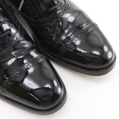 Saint Laurent Lace Up Straight Tip Enamel Black Dress Shoes