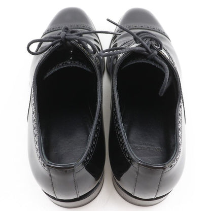 Saint Laurent Lace Up Straight Tip Enamel Black Dress Shoes