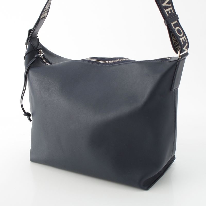 Loewe Leather Cubby Crossbody Shoulder Bag Deep Navy