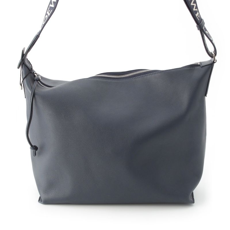 Loewe Leather Cubby Crossbody Shoulder Bag Deep Navy