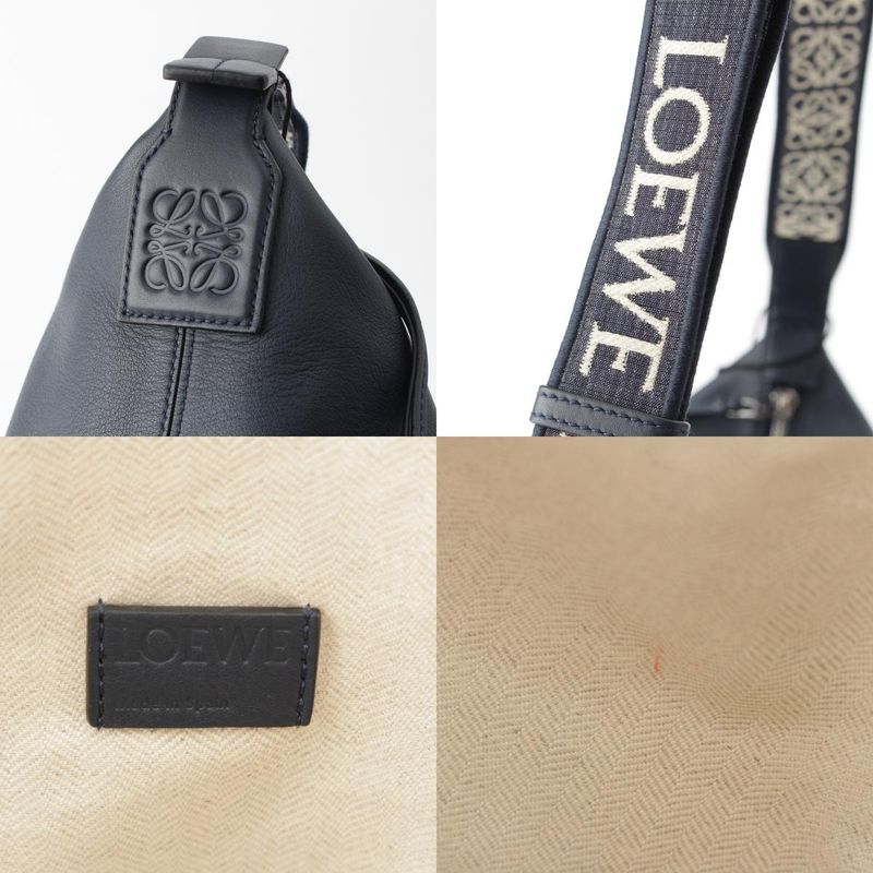 Loewe Leather Cubby Crossbody Shoulder Bag Deep Navy