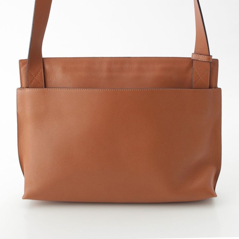 Loewe Leather T Shoulder Anagram Messenger Bag Brown