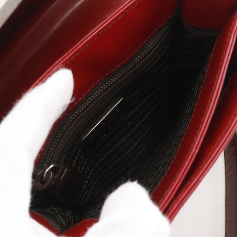 Prada Gradient Enamel Red Shoulder Bag