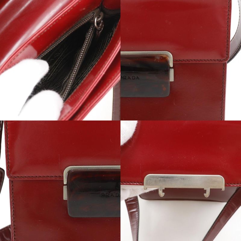 Prada Gradient Enamel Red Shoulder Bag