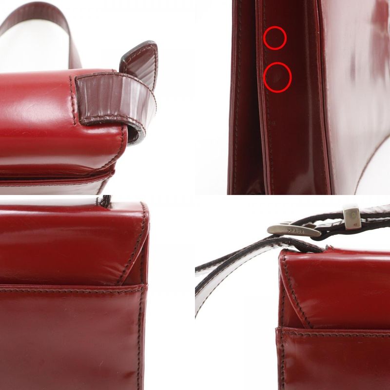 Prada Gradient Enamel Red Shoulder Bag