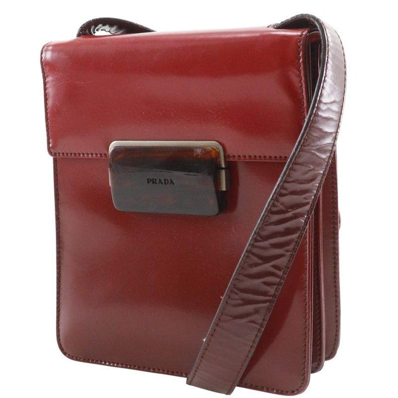 Prada Gradient Enamel Red Shoulder Bag