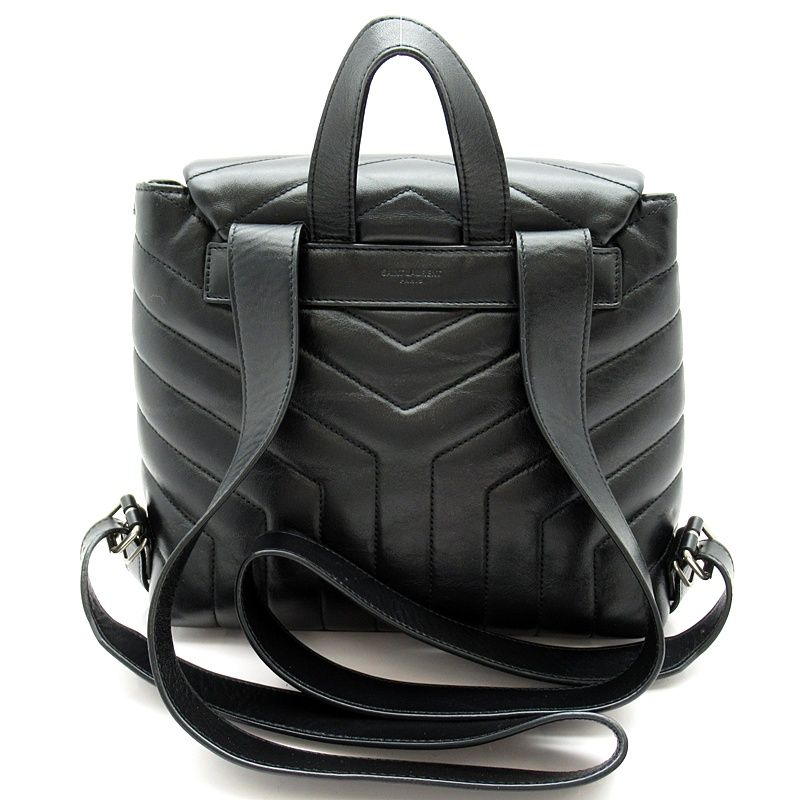 Saint Laurent Yves Lou Backpack Leather Black