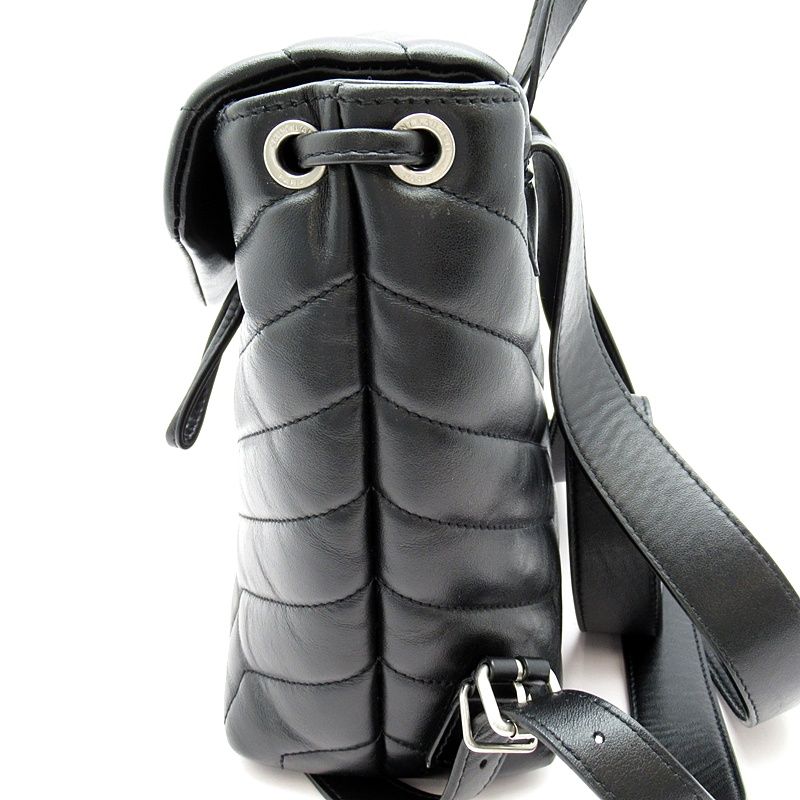 Saint Laurent Yves Lou Backpack Leather Black