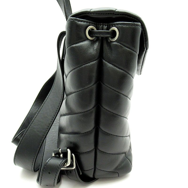 Saint Laurent Yves Lou Backpack Leather Black