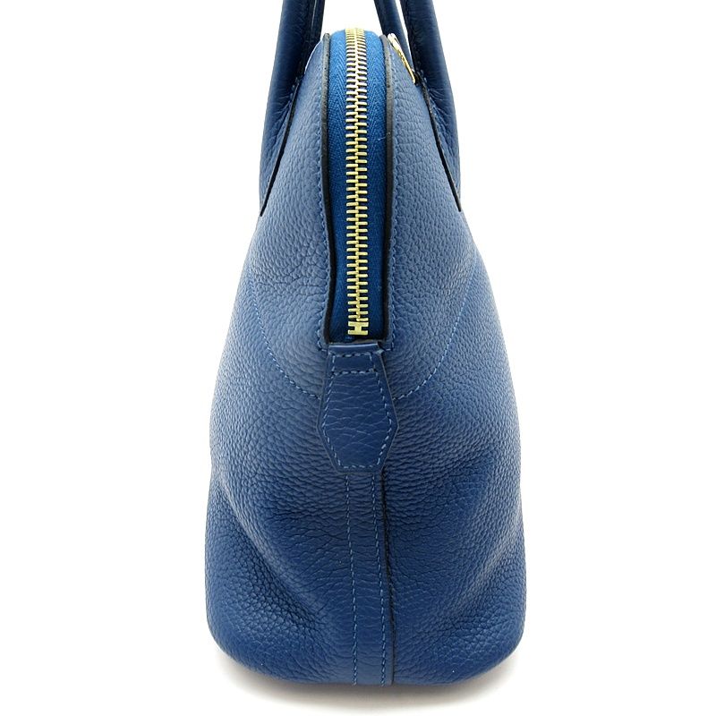 Hermes Bolide 31 Taurillon Clemence Handbag Deep Blue