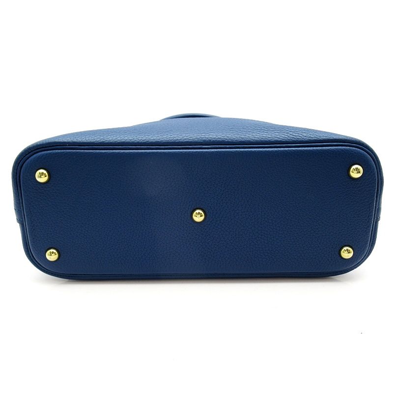 Hermes Bolide 31 Taurillon Clemence Handbag Deep Blue