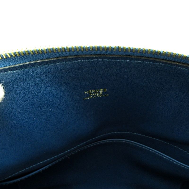 Hermes Bolide 31 Taurillon Clemence Handbag Deep Blue