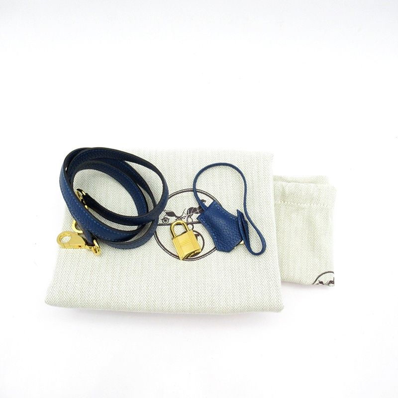 Hermes Bolide 31 Taurillon Clemence Handbag Deep Blue