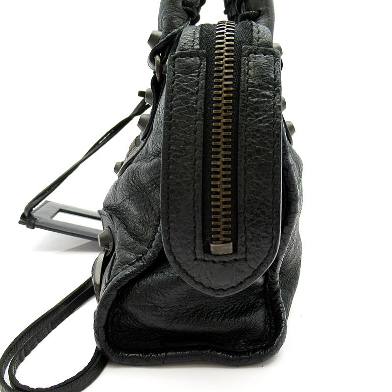 Balenciaga Classic Mini City Sheepskin Handbag Black