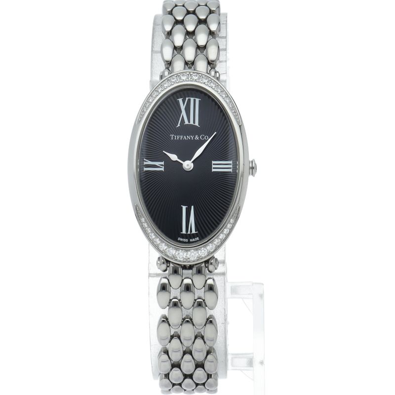 Tiffany & Co. Cocktail 2 Hand Watch Diamond Bezel Warranty 2 Pieces SS