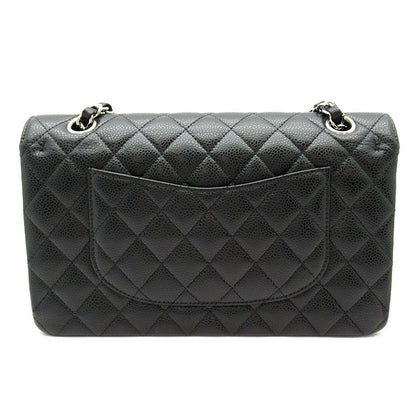 Chanel Quilted 25 Double Flap Caviar Leather Shoulder Bag Black