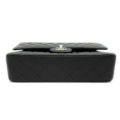 Chanel Quilted 25 Double Flap Caviar Leather Shoulder Bag Black