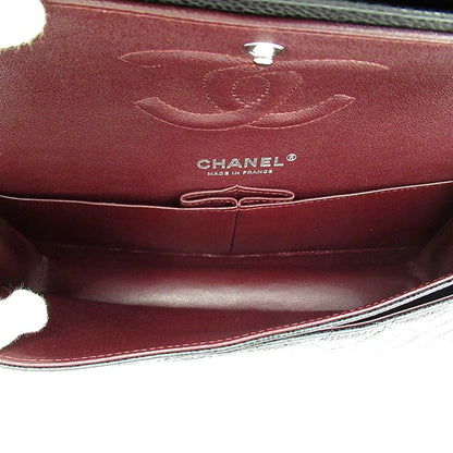 Chanel Quilted 25 Double Flap Caviar Leather Shoulder Bag Black