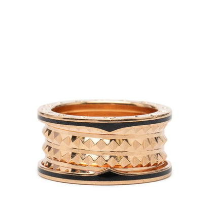 Bvlgari B-zero One Lock Band Ring 60 Gold Black 18K Pink