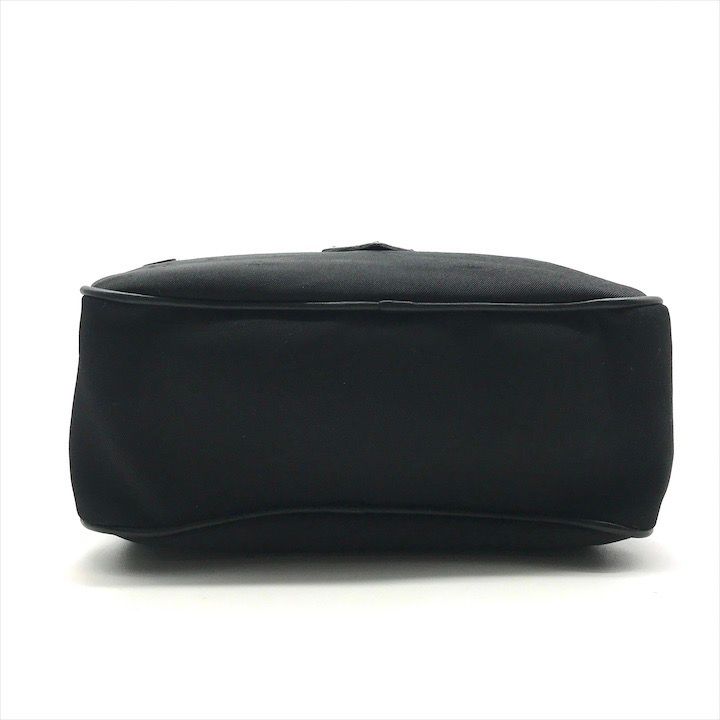 Prada Nylon Leather Triangle Logo Pouch Black Present