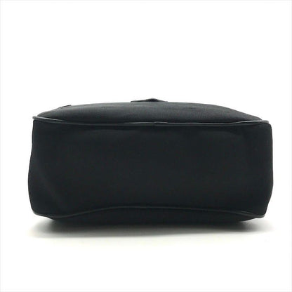Prada Nylon Leather Triangle Logo Pouch Black Present