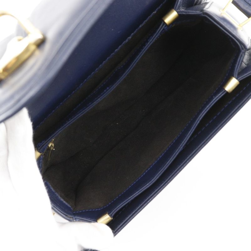Gucci Vintage Calf Navy Blue Shoulder Bag