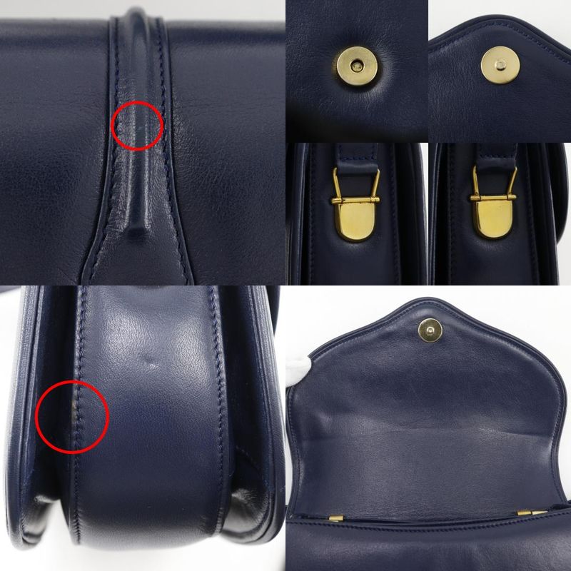 Gucci Vintage Calf Navy Blue Shoulder Bag