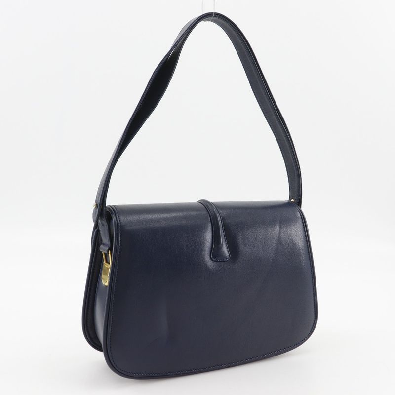 Gucci Vintage Calf Navy Blue Shoulder Bag