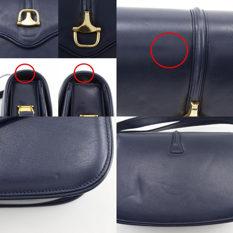 Gucci Vintage Calf Navy Blue Shoulder Bag