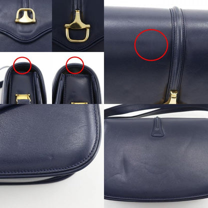 Gucci Vintage Calf Navy Blue Shoulder Bag