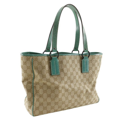 Gucci GG Canvas Beige Green Tote