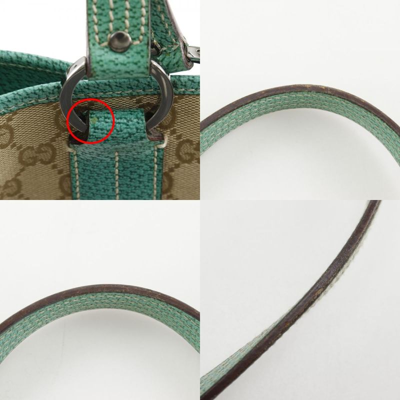 Gucci GG Canvas Beige Green Tote