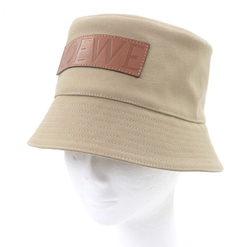 Loewe 100% Cotton Lambskin Logo Patch Bucket Hat