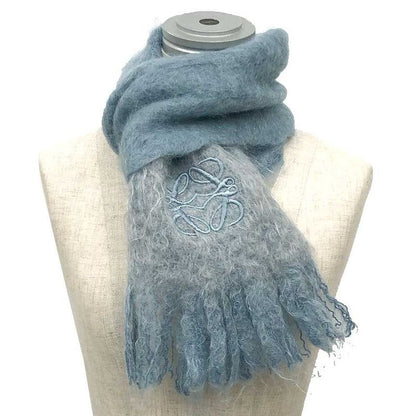 Loewe Muffler Mohair Wool Blue Scarf