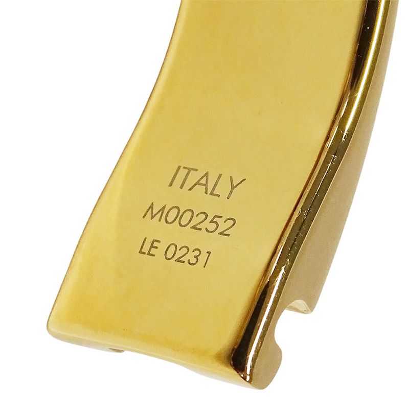 Louis Vuitton Bangle Monogram Metal Calf Nanogram Gold M