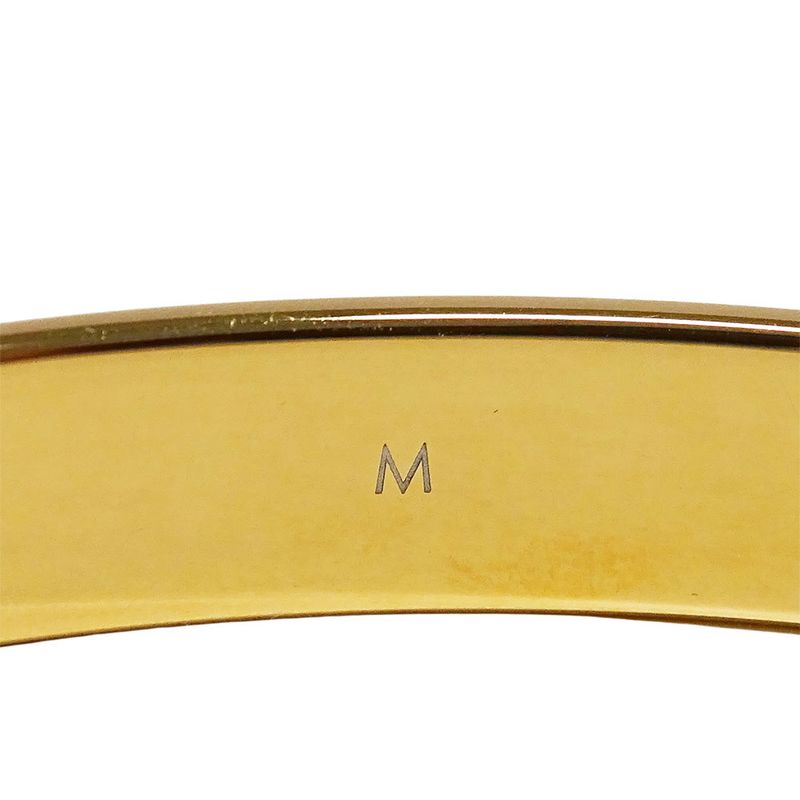 Louis Vuitton Bangle Monogram Metal Calf Nanogram Gold M