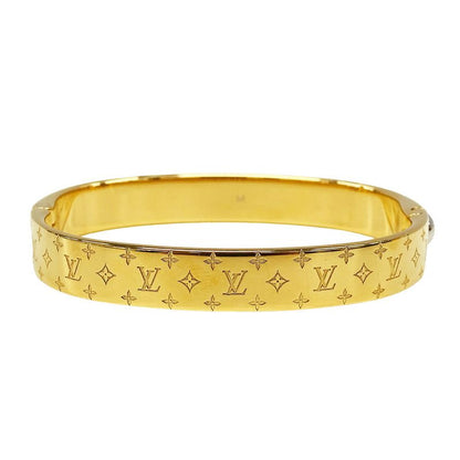 Louis Vuitton Bangle Monogram Metal Calf Nanogram Gold M