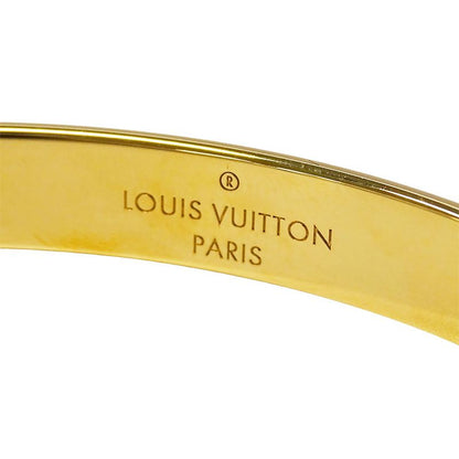 Louis Vuitton Bangle Monogram Metal Calf Nanogram Gold M