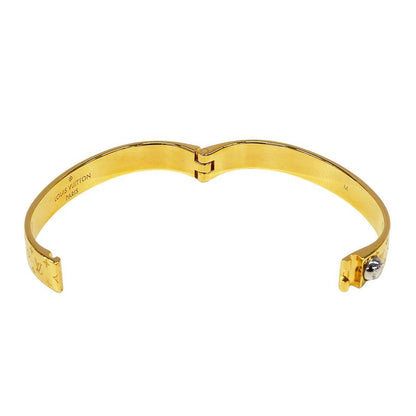 Louis Vuitton Bangle Monogram Metal Calf Nanogram Gold M