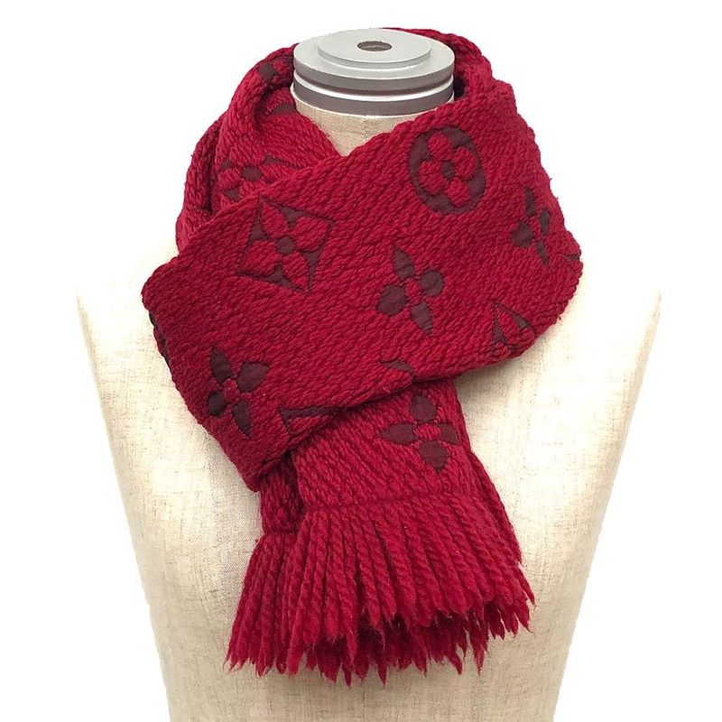Louis Vuitton Logomania Scarf Monogram Muffler Rouge Red