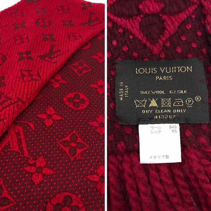 Louis Vuitton Logomania Scarf Monogram Muffler Rouge Red