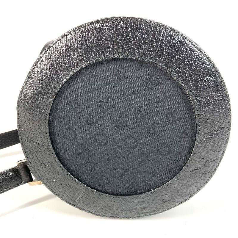 Bvlgari Handbag Logo Leather Canvas Black