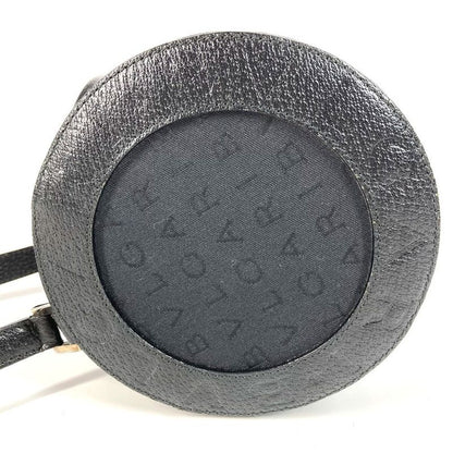 Bvlgari Handbag Logo Leather Canvas Black