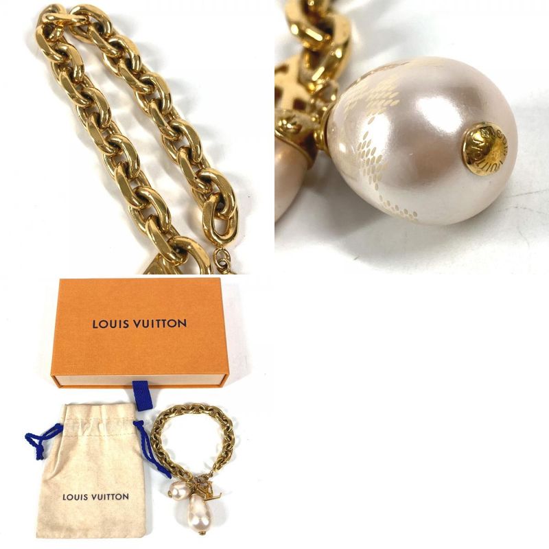 Louis Vuitton Bracelet Damier Pearl Metal Gold