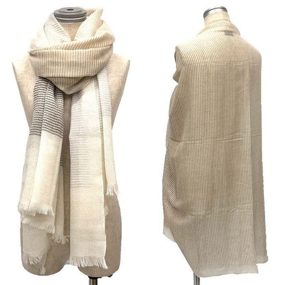 Hermes Cashmere Large Shawl Beige