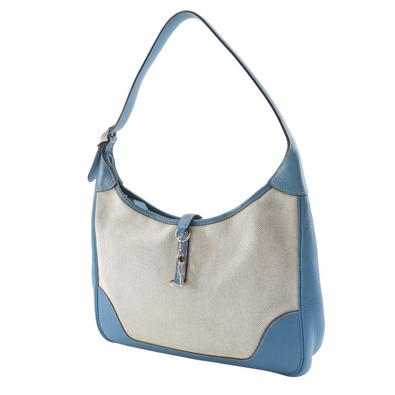 Hermes Trim 31 Toile Ash Taurillon Clemence Natural Blue Jean C
