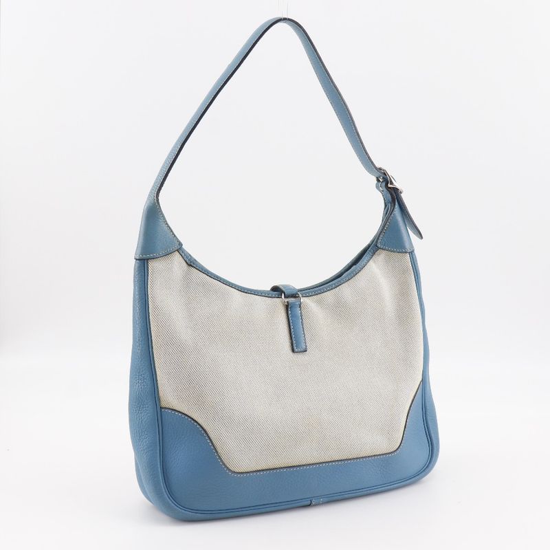 Hermes Trim 31 Toile Ash Taurillon Clemence Natural Blue Jean C